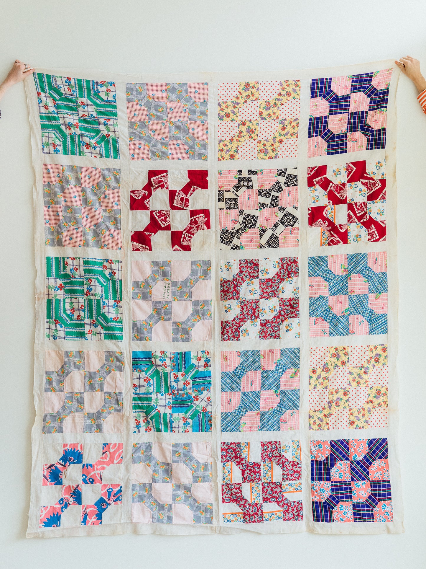 Multi-Color Bowtie Quilt Topper