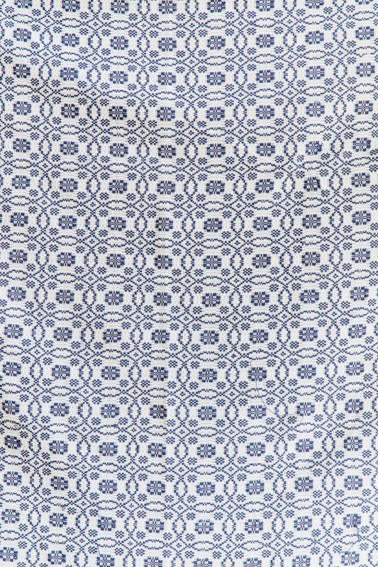 Reproduction Blue Whig Rose Coverlet by Goodwin