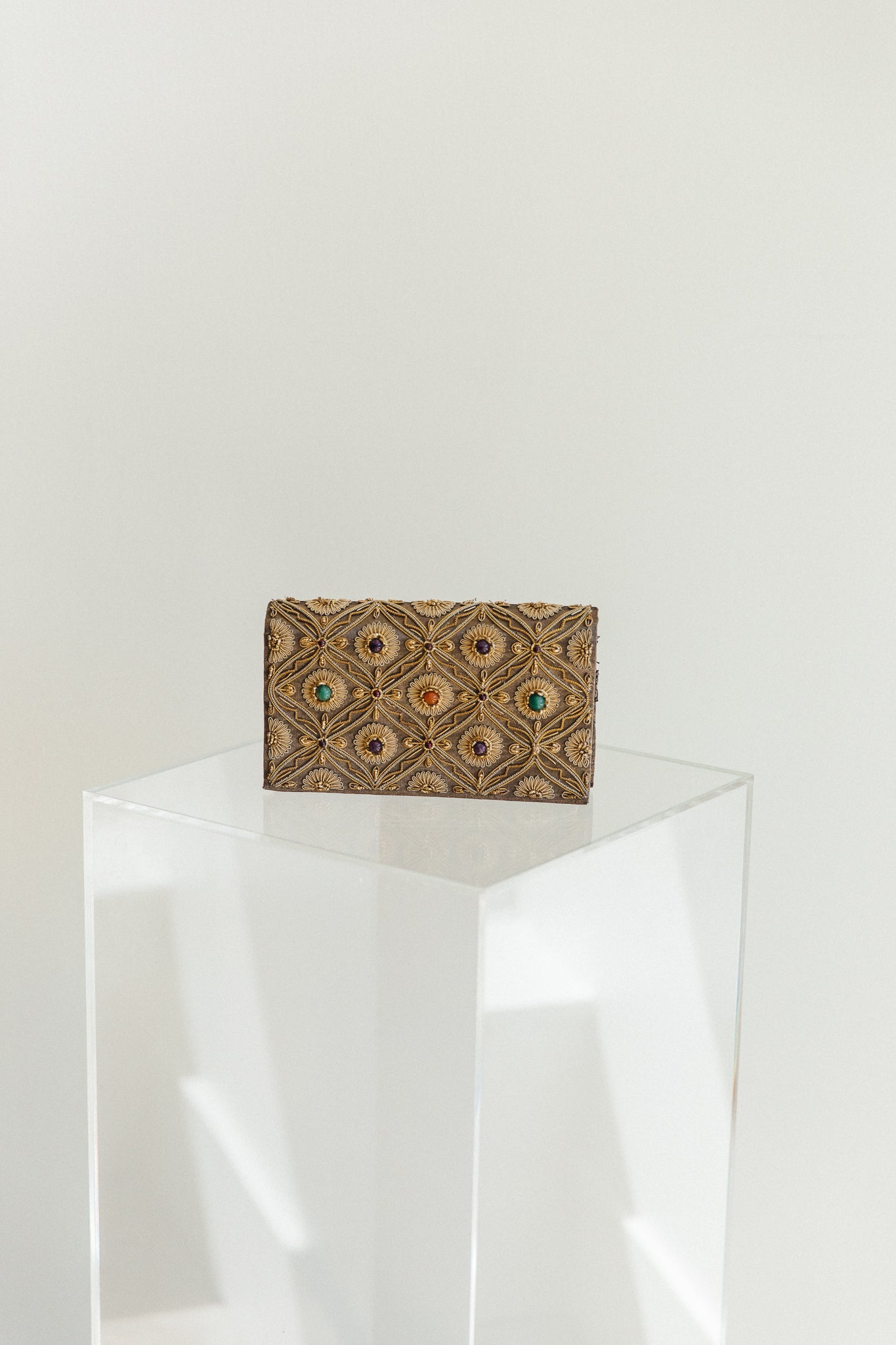 Gold Silk Zardozi Clutch