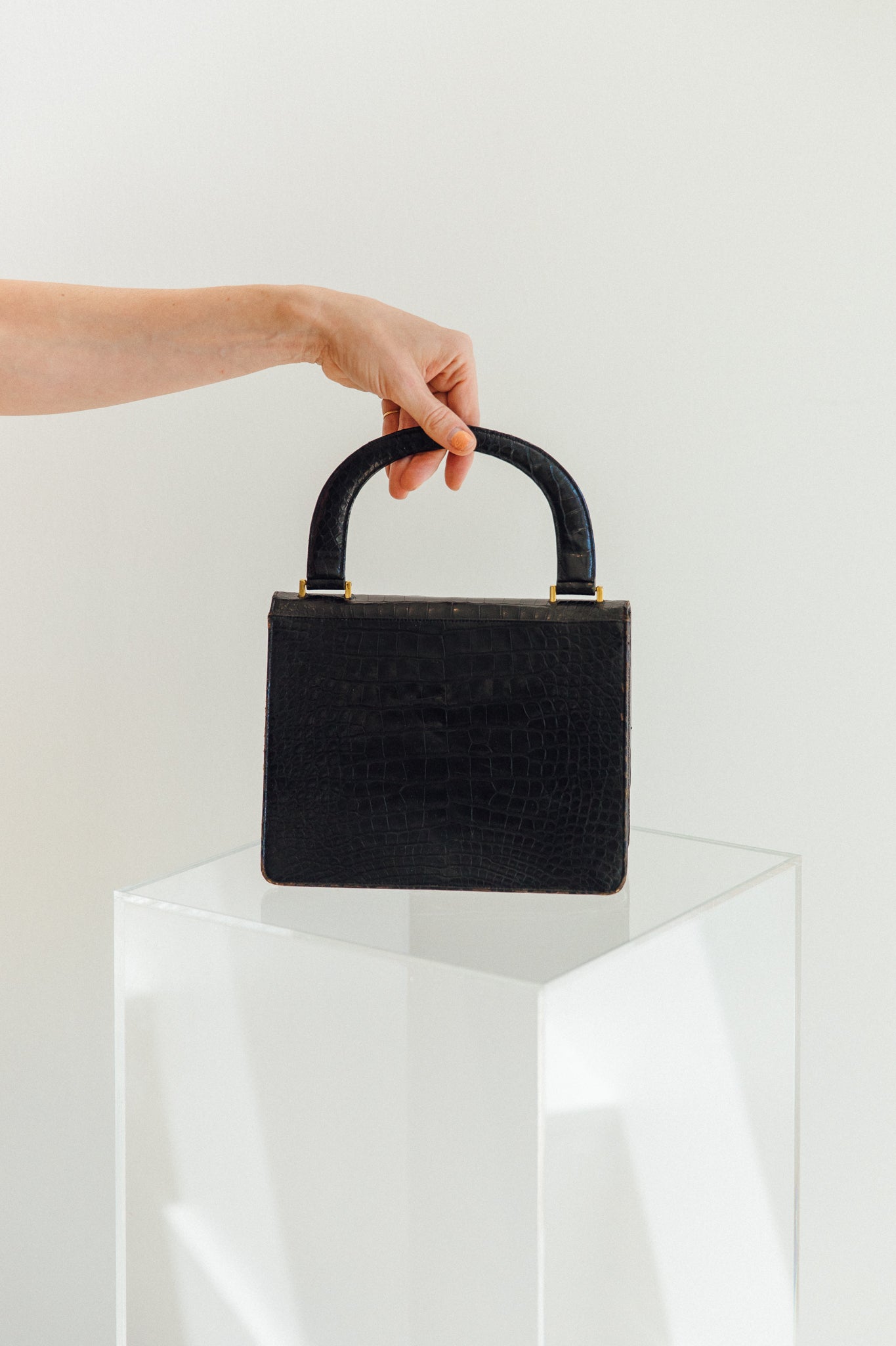Black Alligator Bienen-Davis Purse
