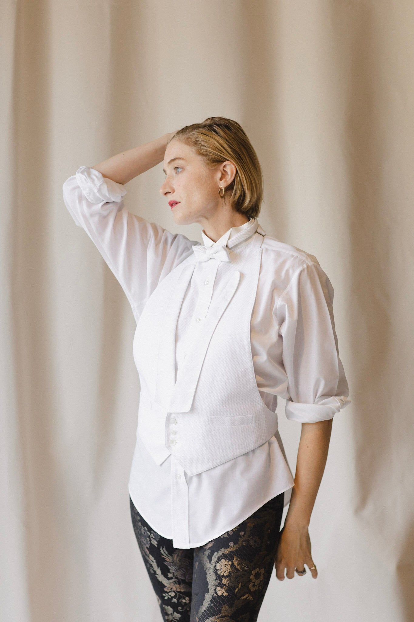 Pique Tuxedo Shirt Set