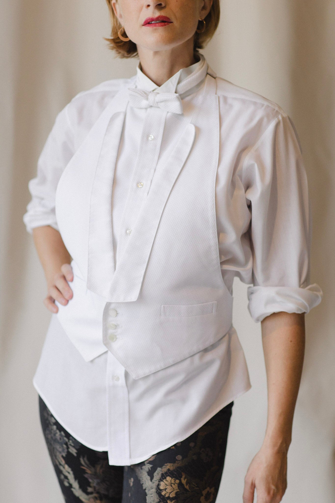 Pique Tuxedo Shirt Set