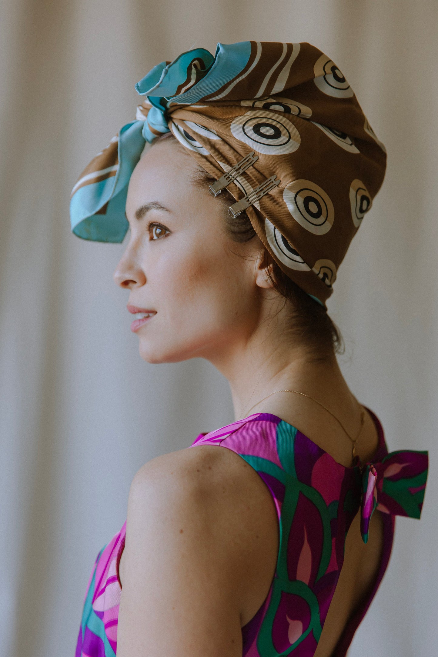 Wild Orchid Floral Silk Gown