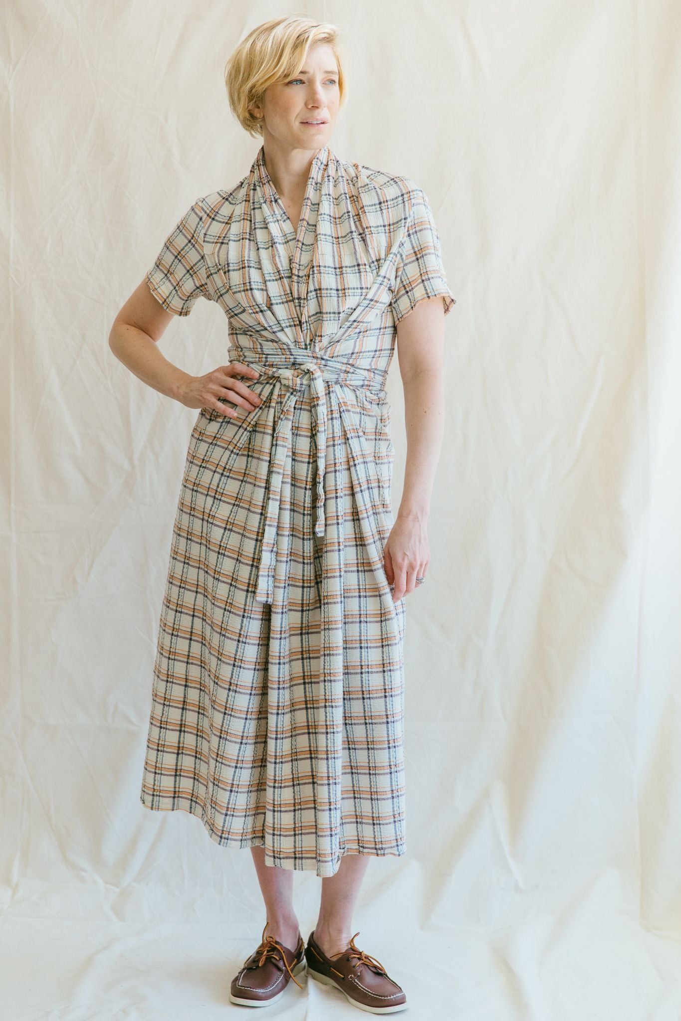 Caron Callahan Jocelyn Dress - Plaid Gauze