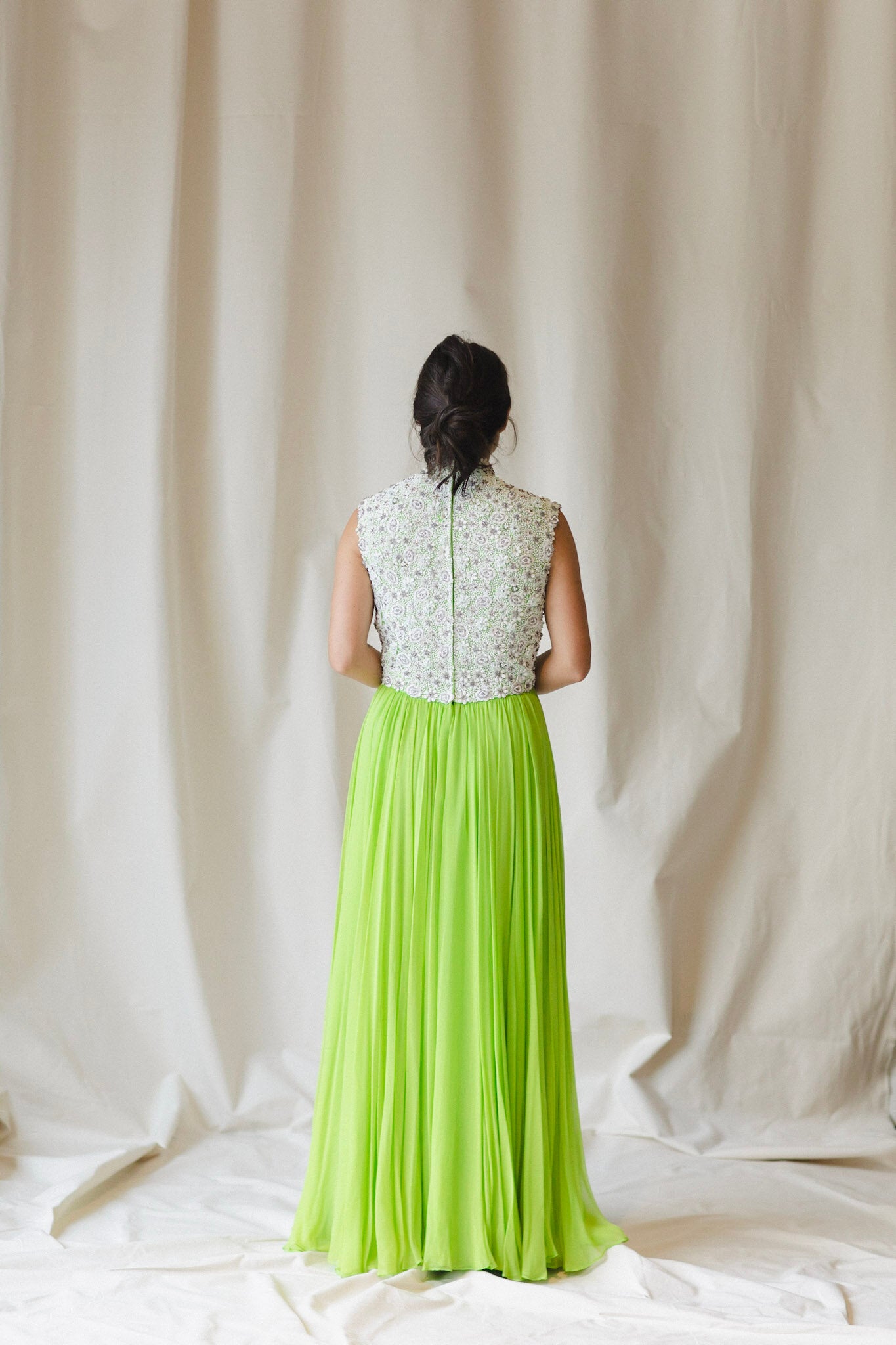 Limelight Chiffon Beaded Gown