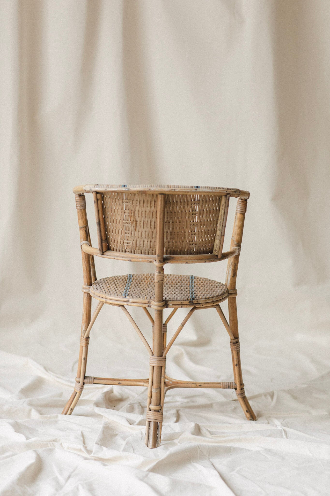 Striped Wicker Side Chair