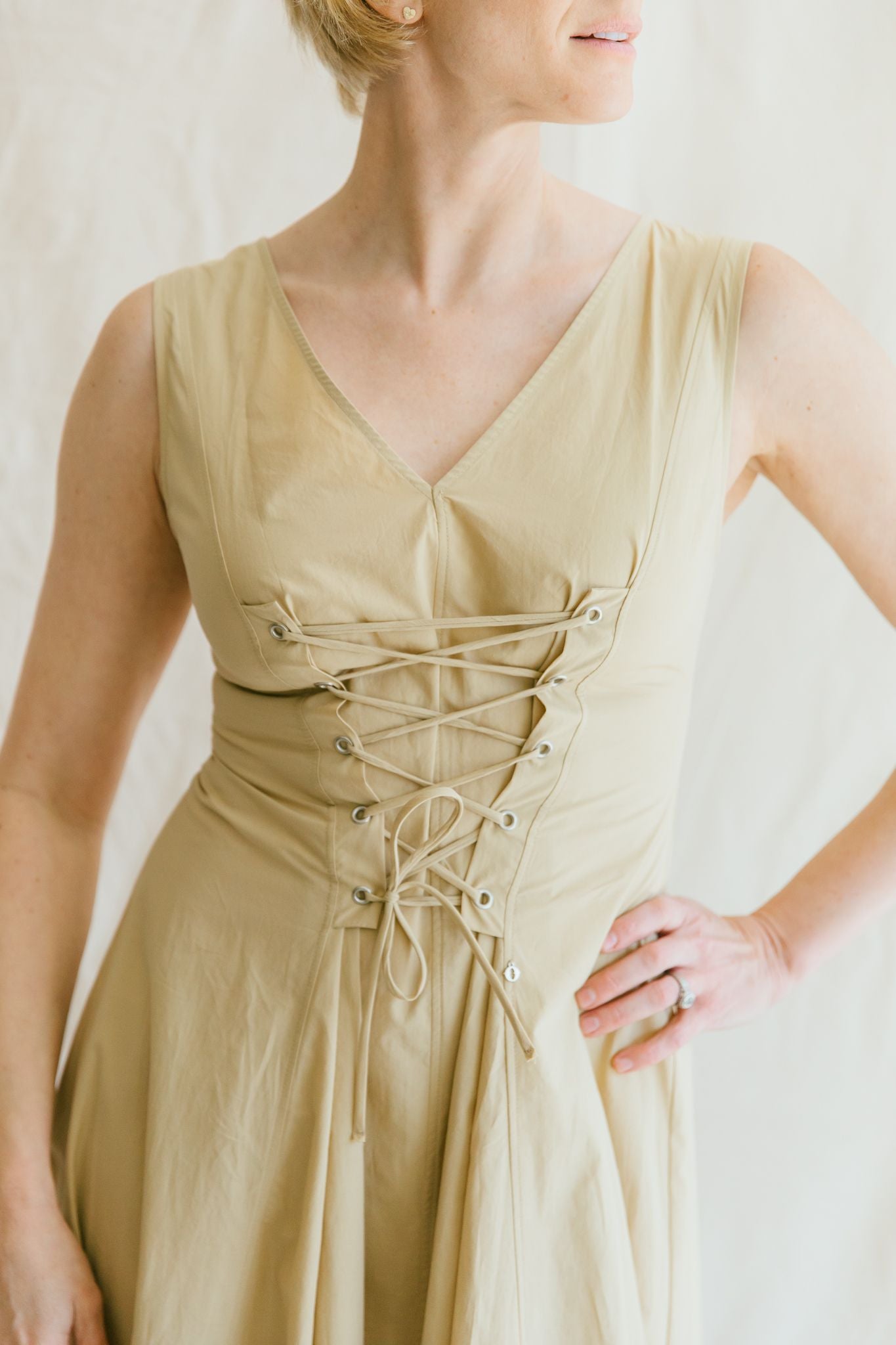 ottod'Ame Papertouch Lace Up Dress