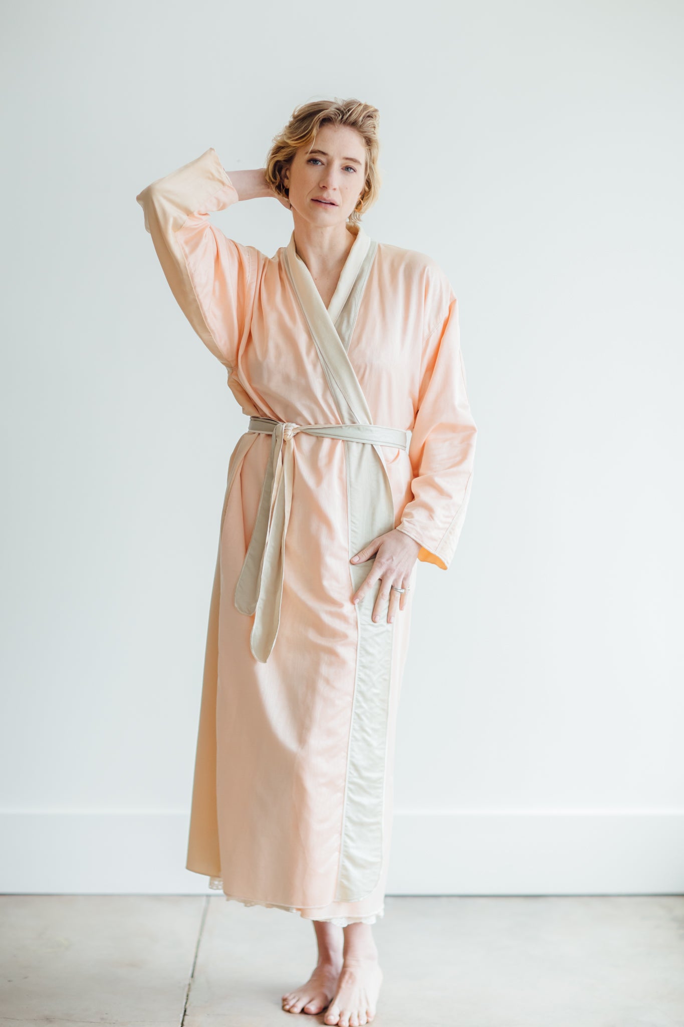 Fernando Squette Peach and Ivory Robe