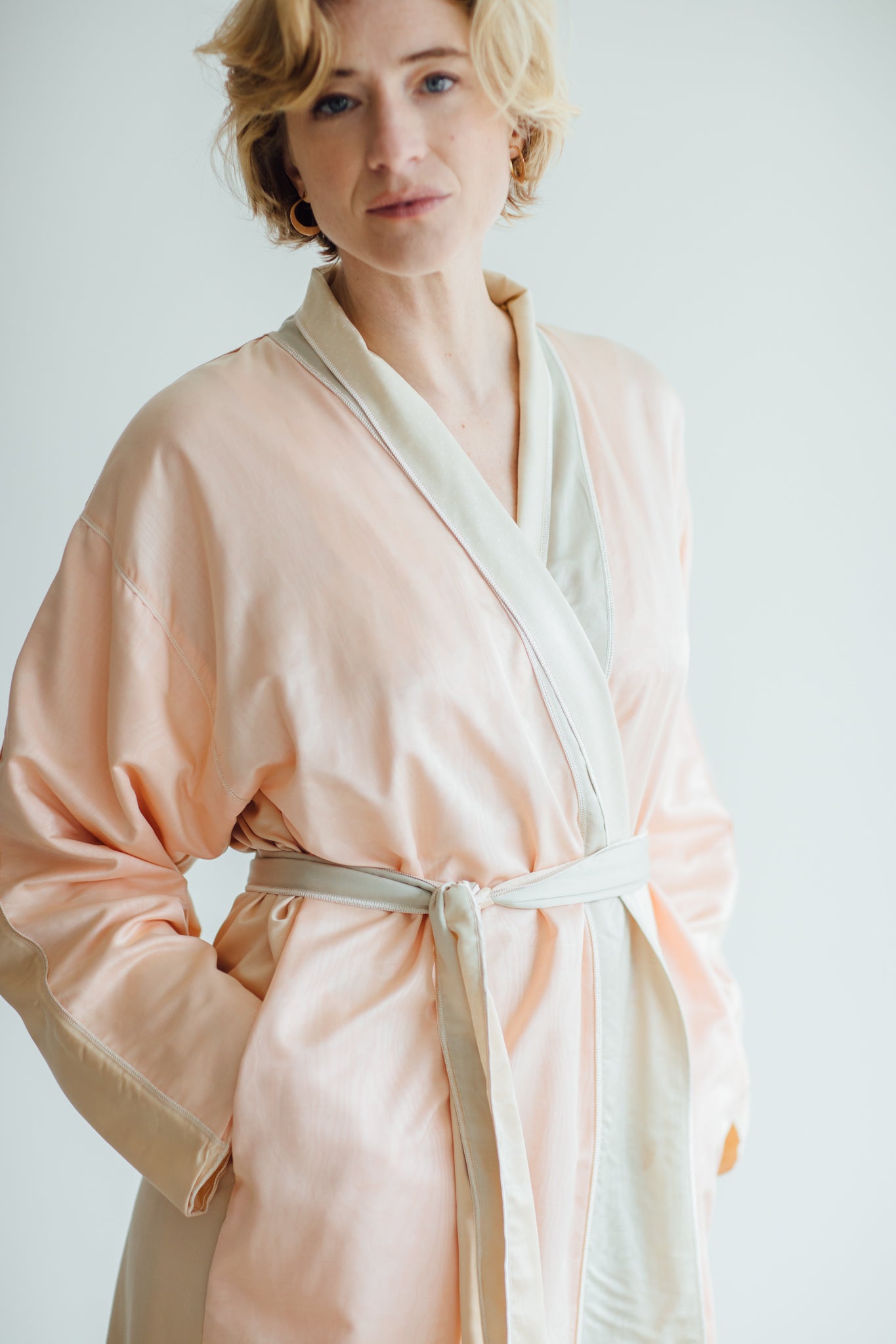 Fernando Squette Peach and Ivory Robe