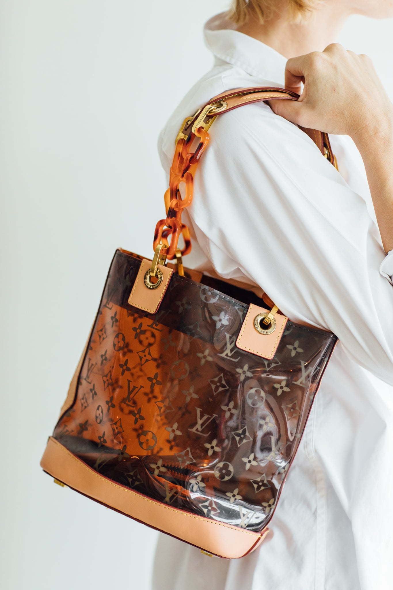 Louis Vuitton Vinyl Monogram Cabas Sac Ambre MM Tote