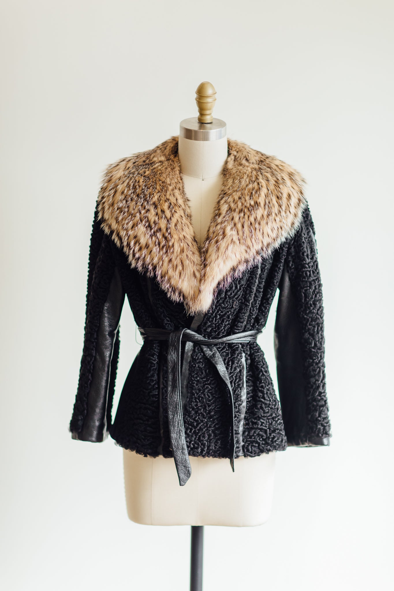 Schumacher Black Jacket with Fur Collar