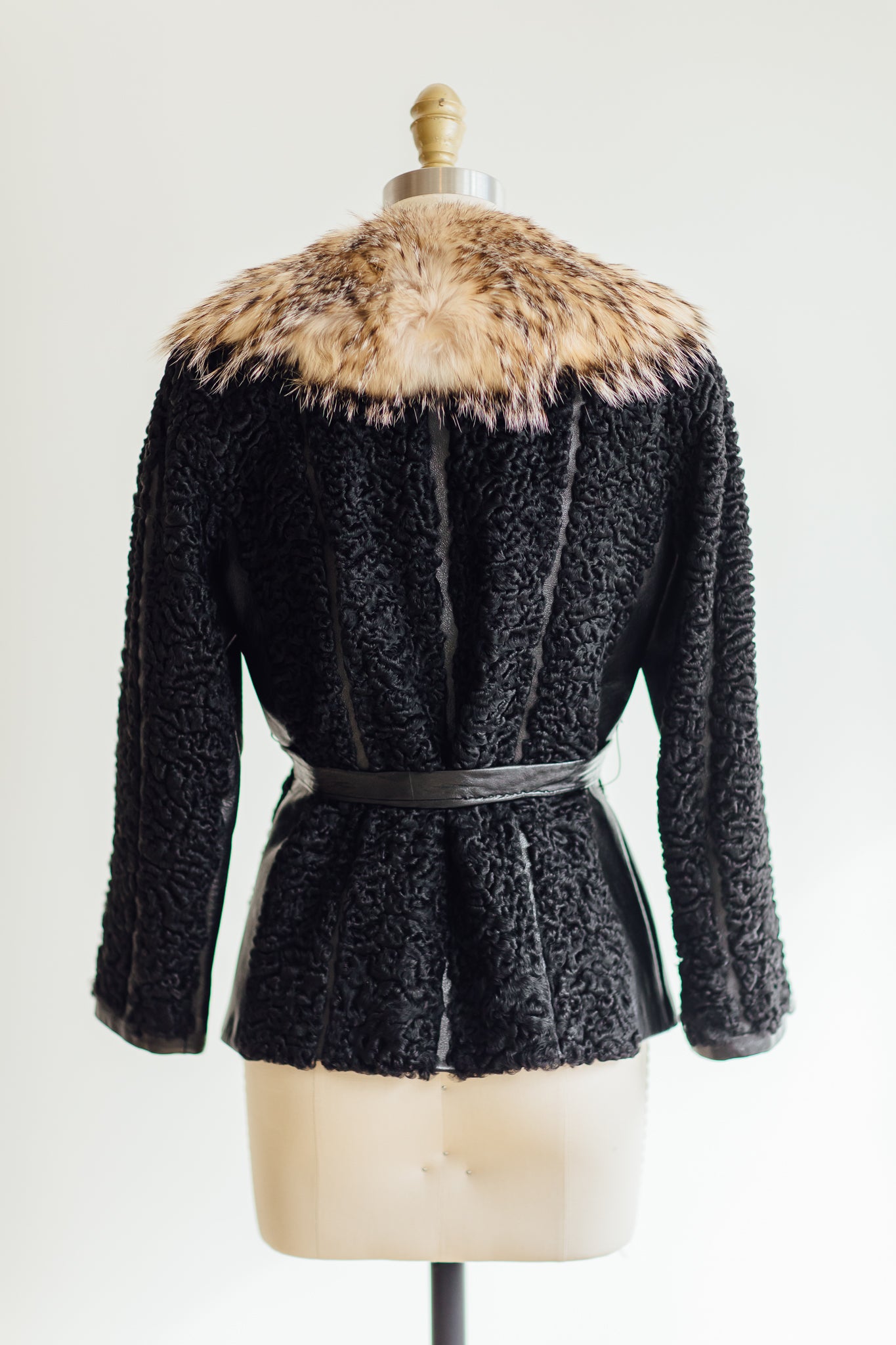 Schumacher Black Jacket with Fur Collar