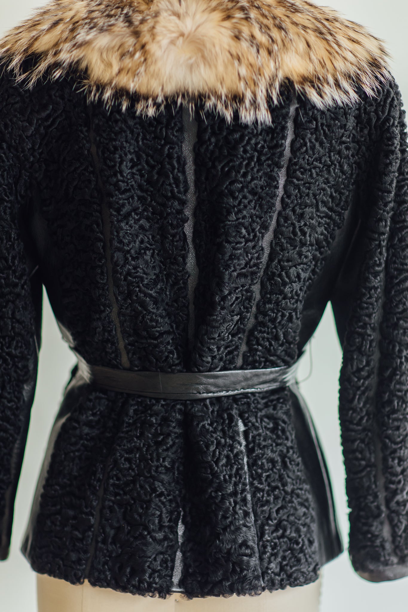 Schumacher Black Jacket with Fur Collar