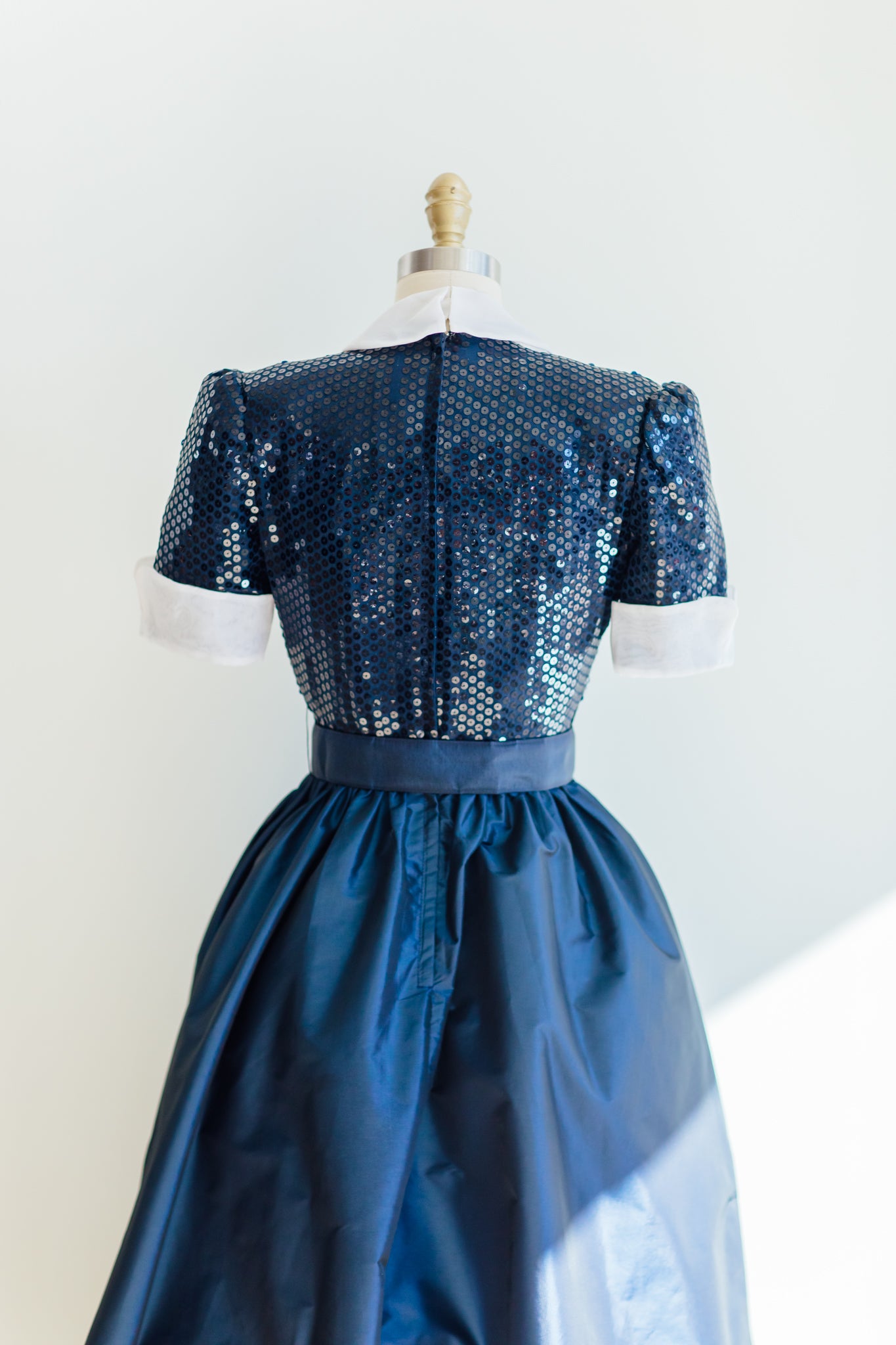 Victor Costa Navy Sequin Party Dress