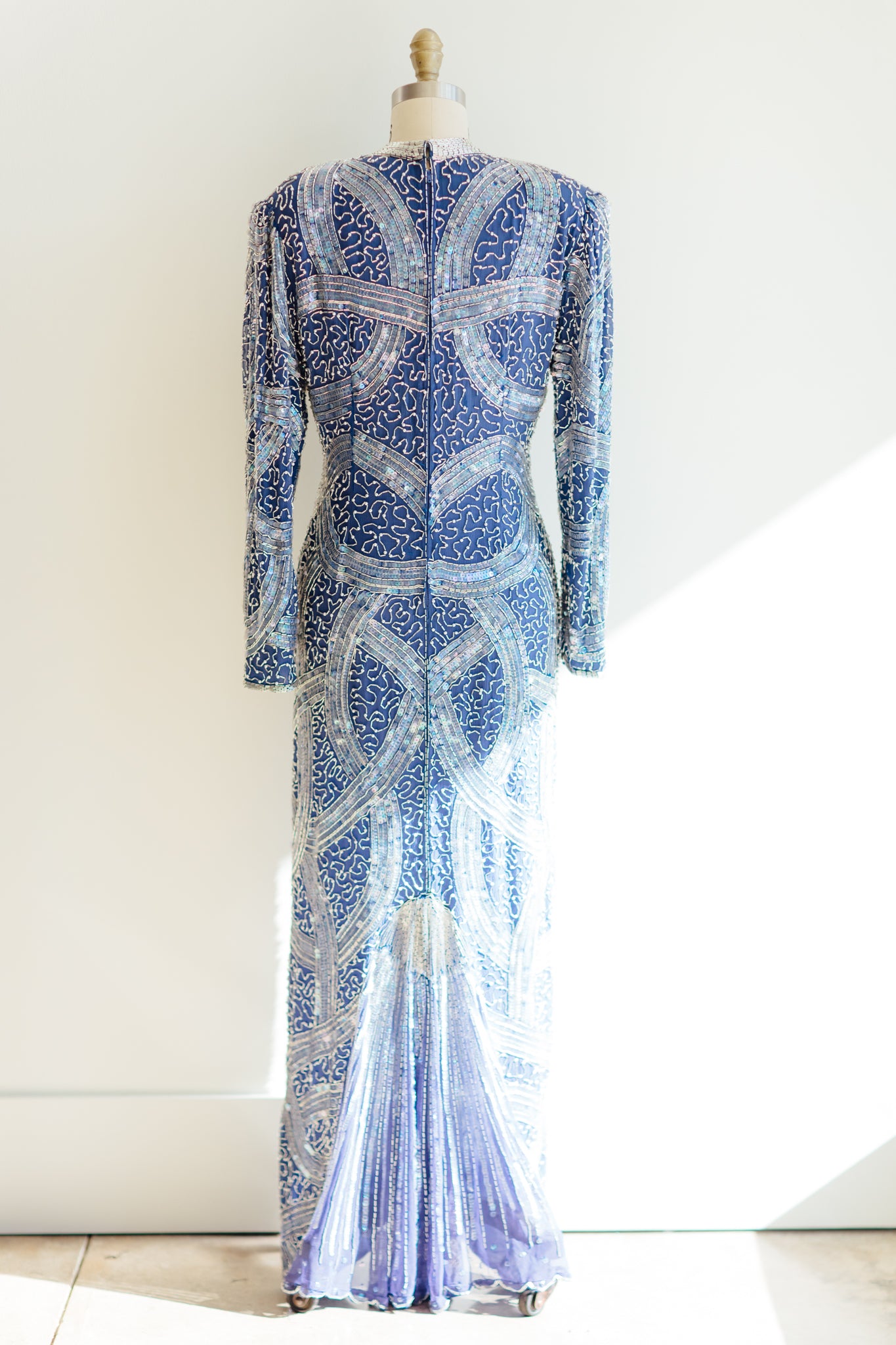 Periwinkle Sequined Deco Gown