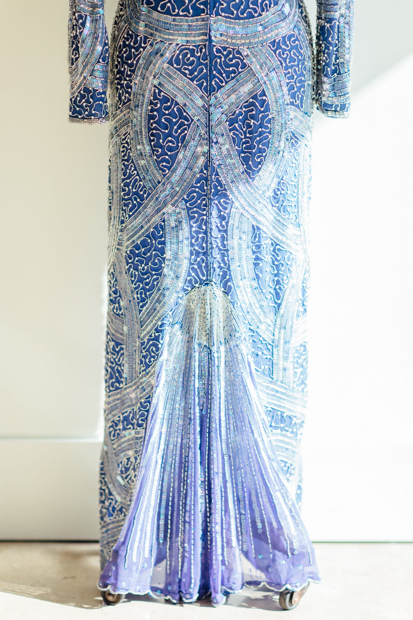 Periwinkle Sequined Deco Gown