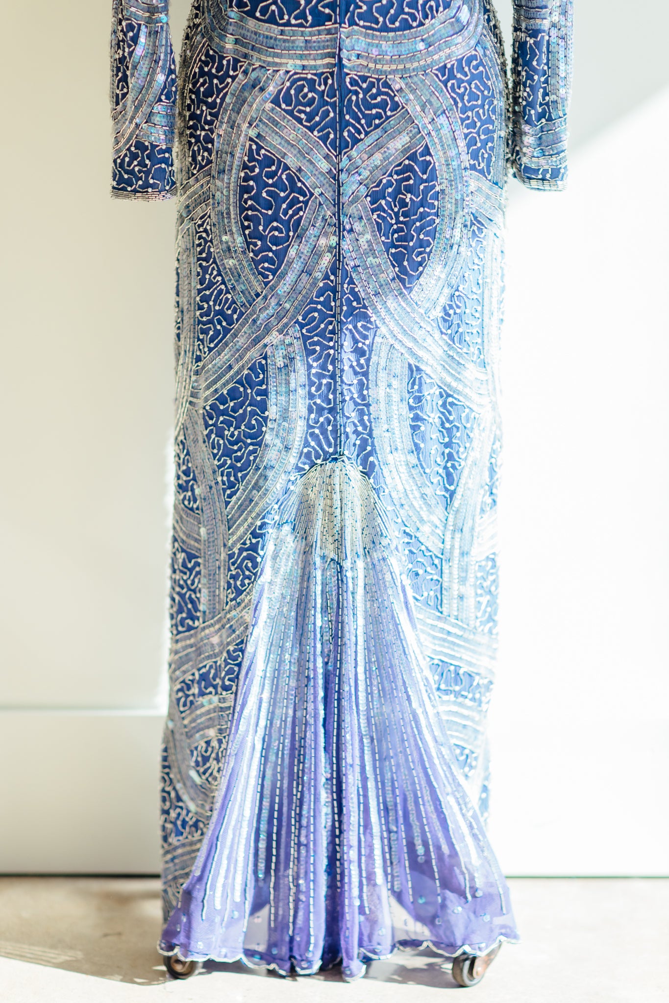Periwinkle Sequined Deco Gown