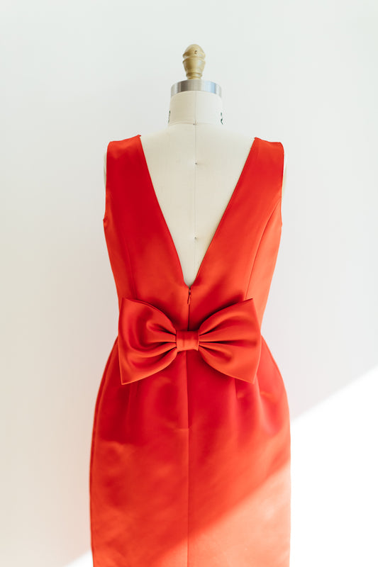 Audrey Red Evening Gown with Bow