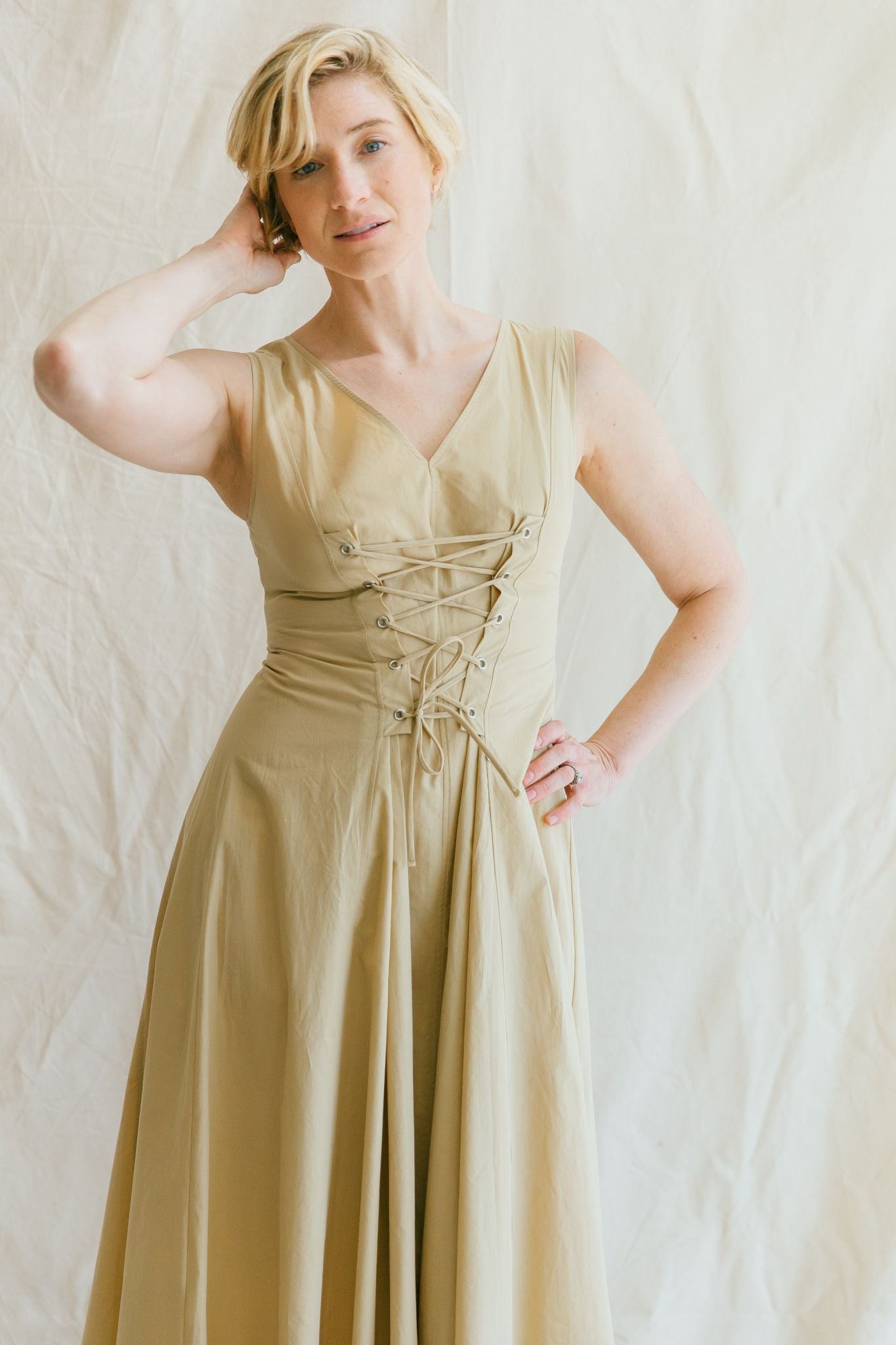 ottod'Ame Papertouch Lace Up Dress