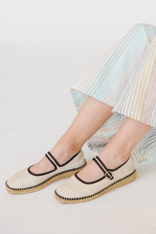 Naguisa Peonía Espadrille - Ecru/Brown