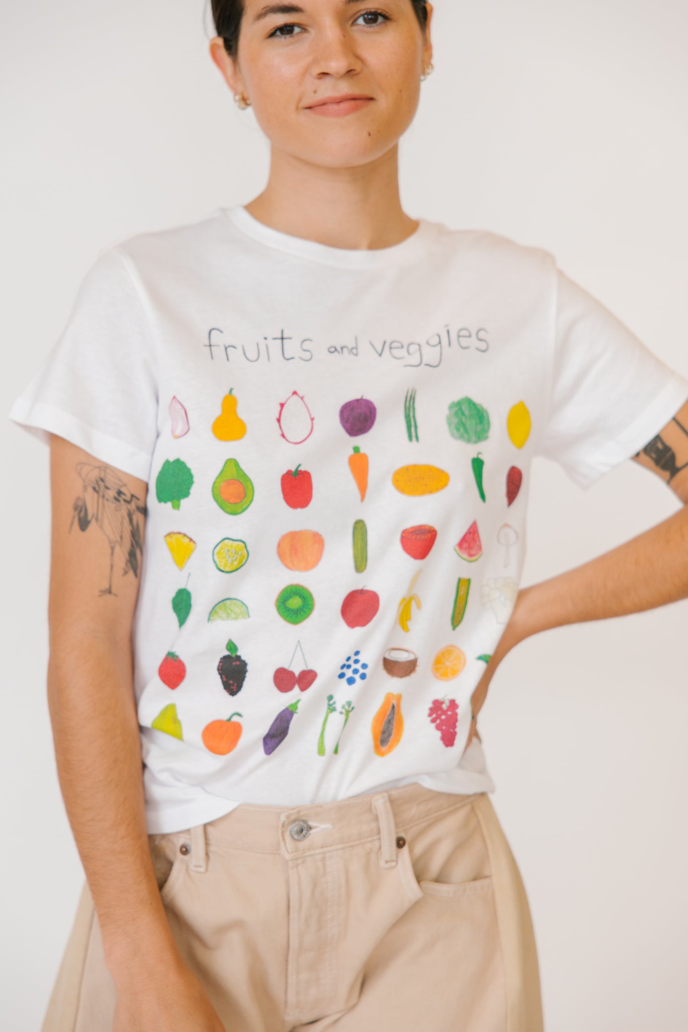 Unfortunate Portrait Fruits and Veggies T-Shirt