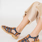 Naguisa Sativa Espadrille - Navy/Leather