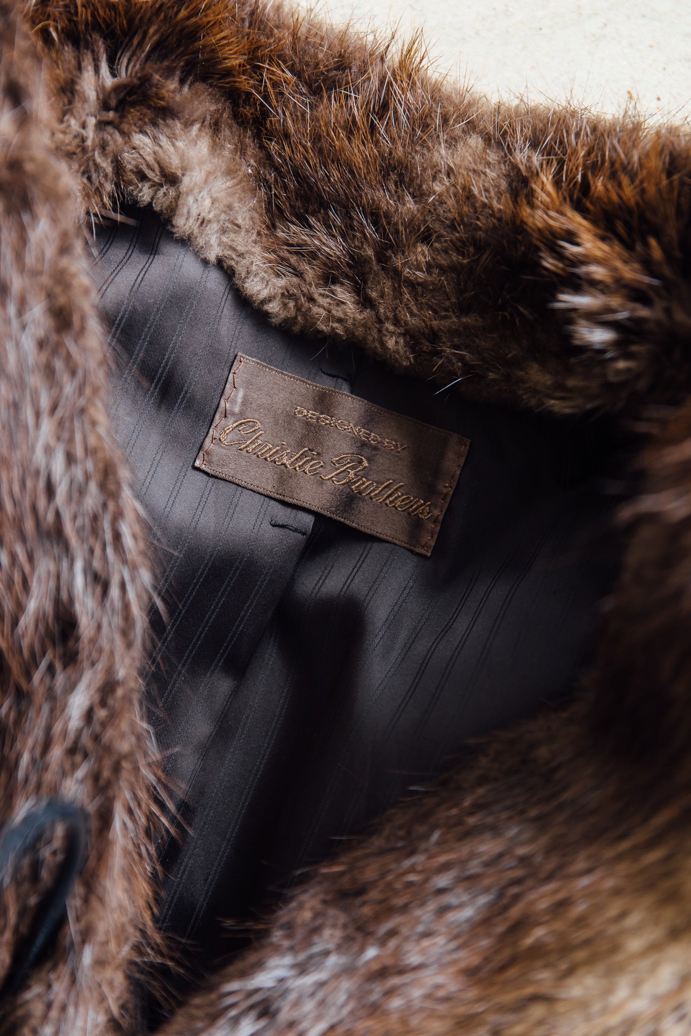 Christie Brothers Brown Beaver Fur Jacket