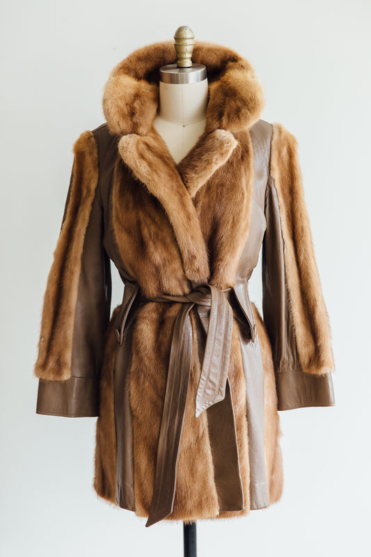 Bifano's Autumn Haze Mink and Leather Jacket