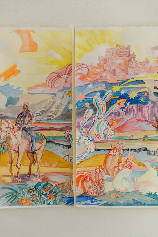Justin Giunta Cowboy Compositions- Western Expanse Diptych