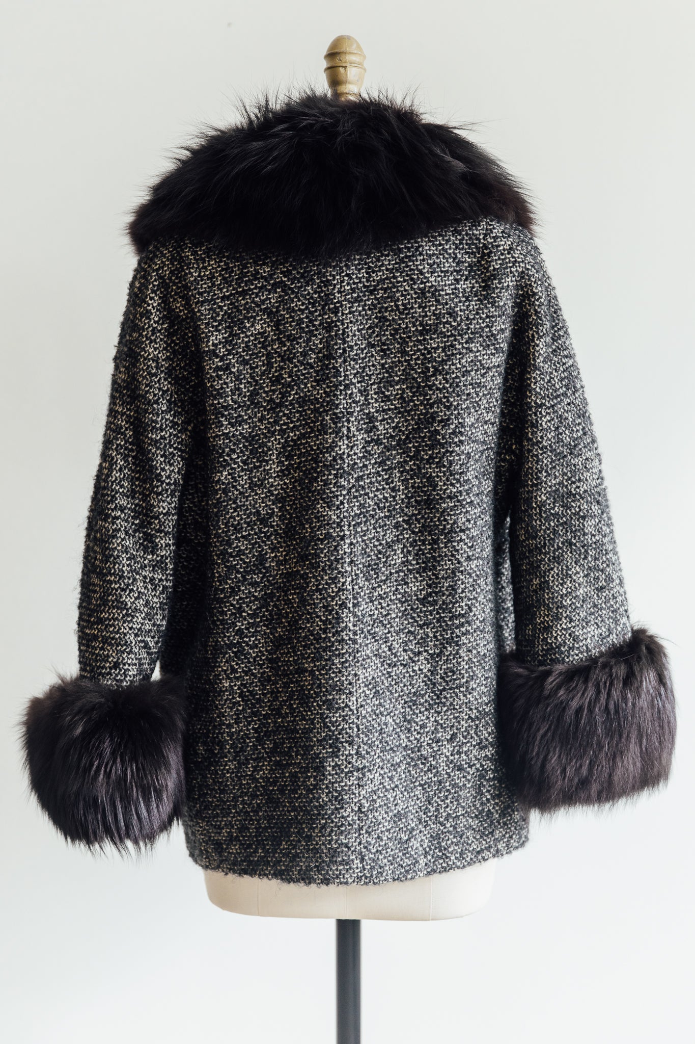 Weinberg's Charcoal Tweed Fur Jacket