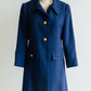 Navy Gold Button Front Coat