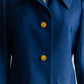 Navy Gold Button Front Coat