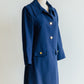 Navy Gold Button Front Coat