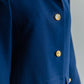 Navy Gold Button Front Coat