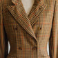 Bill Blass Brown Plaid Blazer