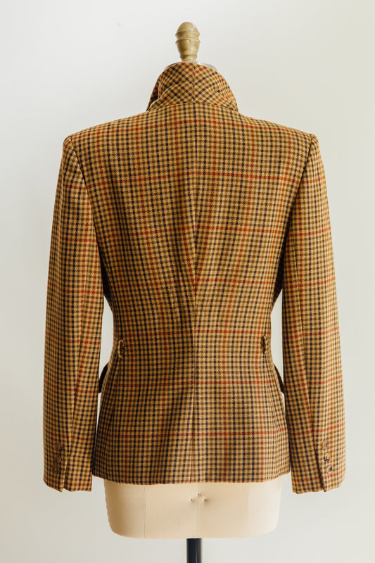 Bill Blass Brown Plaid Blazer