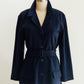 Navy Wool Blend Belted Jacket