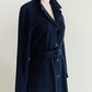 Navy Wool Blend Belted Jacket