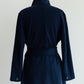 Navy Wool Blend Belted Jacket