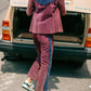 Purple Suede Fringe Pants