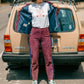 Purple Suede Fringe Pants