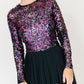 Purple/Navy Silk Sequined Gown