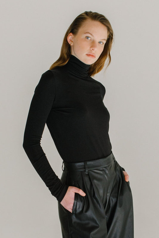 Mijeong Park Roll Neck Jersey - Black