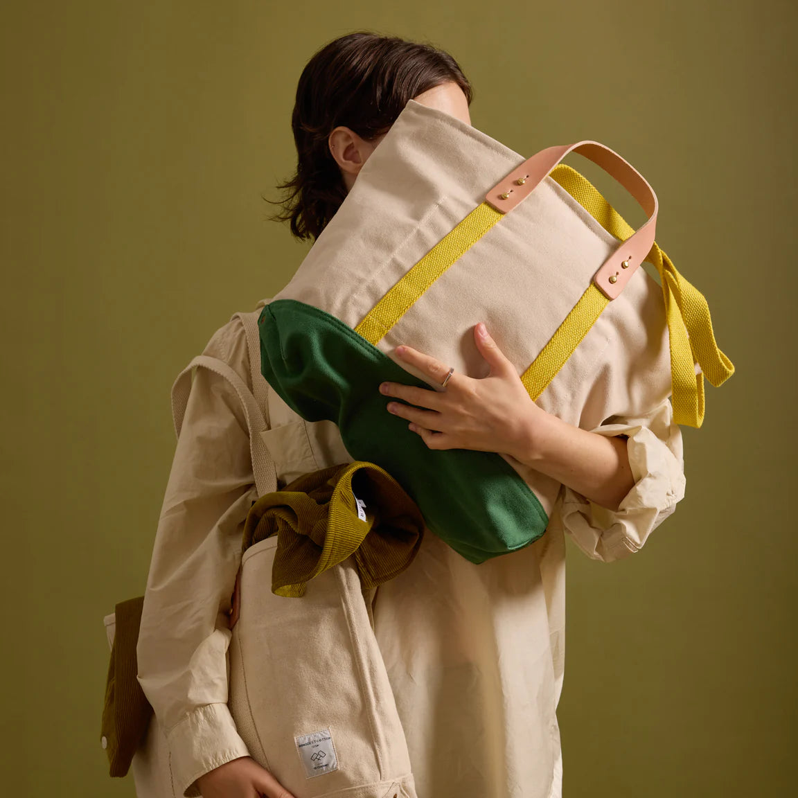 Immodest Cotton Small Zipper Tote - Earth