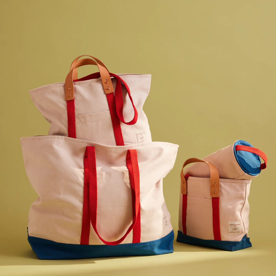 Immodest Cotton Small Zipper Tote - Sky