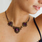 Triple Amethyst and Pearl Flowers Vintage Necklace