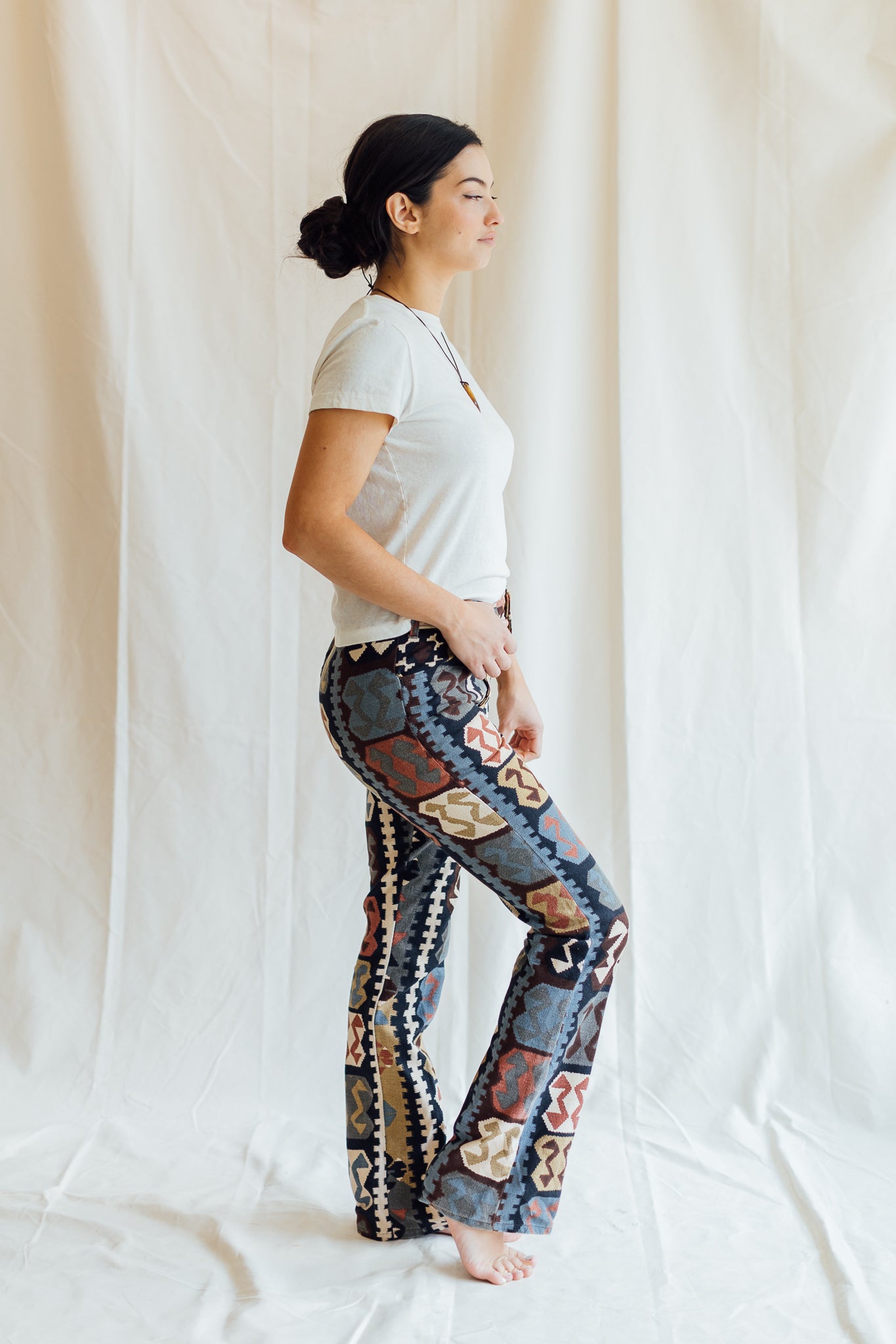 Printed Bootcut Jeans