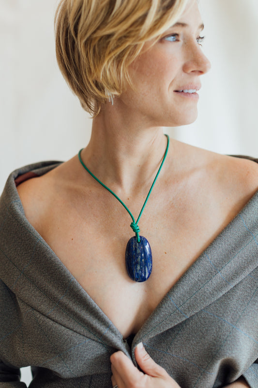 Matthew Swope Lapis on Leather Cord