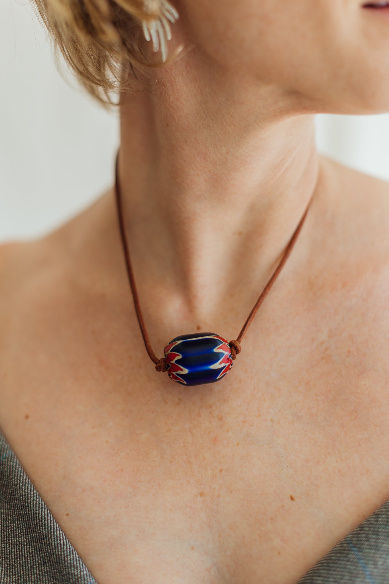 Matthew Swope Antique Venetian Glass Bead Choker Necklace