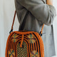Multicolored Woven Straw Shoulder Bag